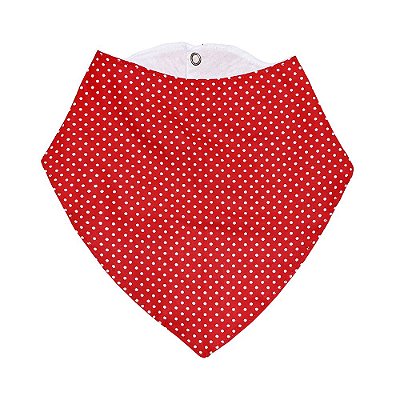 Babador Bandana Bebê Feminino Essencial Vermelho com Estampa Floral