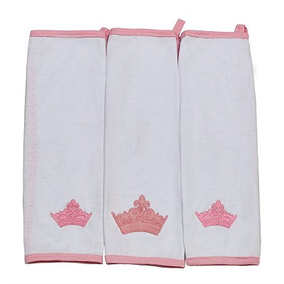 Fralda de Boca de Malha Princesinha Rosa 3 Peças