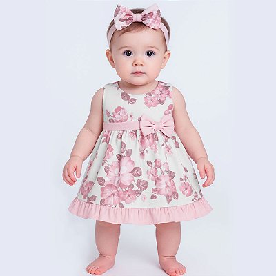 Vestido de Bebê Manga Curta Ariele