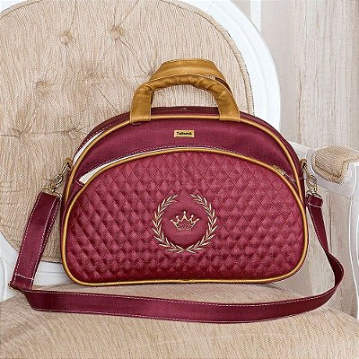 Bolsa Maternidade Puppi Bordô com Dourado M