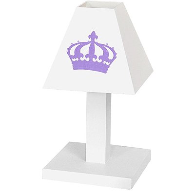 Abajur MDF para Quarto de Bebê Imperial Princesa Lilás