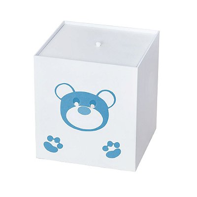 Lixeira Urso Imperial Azul Bebê Mdf