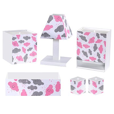 Kit Higiene Chuvinha Rosa Mdf