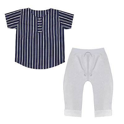Conjunto Bebê Masculino Camiseta Manga Curta e Calça Geovanni