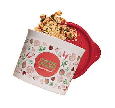 Tupper Redondinha Temperos Floral Tupperware 500 ml