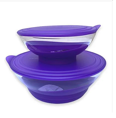 Kit Tigelas Elegância Tupperware Policarbonato Roxo 2 Peças