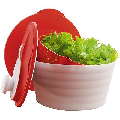 TUPPERWARE SECADORA DE SALADA CENTRÍFUGA VERMELHA 4,2 LITROS