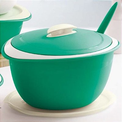 Tigelas Thermo Tupperware Importada Verde com Bege 3,1 L Dupla