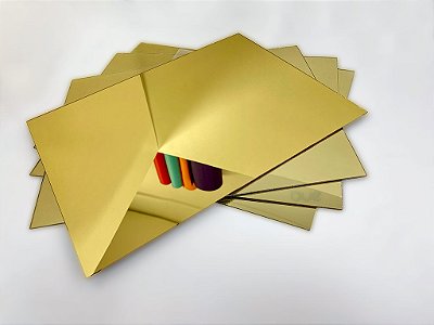Acrílico Espelhado Dourado - 400x300x2mm