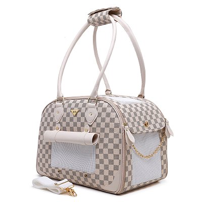 Bolsa Pet Rita Acuio Marfim Xadrez P