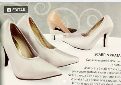 Capa para Sapato Scarpin Bico Fino Prata