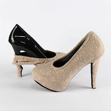 Capa para Sapato Meia Pata Renda Nude T02