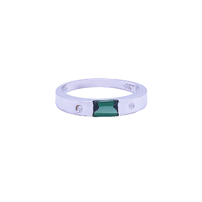 Anel Aparador de Aliança com e Ouro Branco 18k (PLTTV18W)
