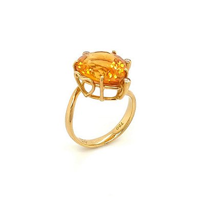 Anel de Citrino e Ouro Amarelo 18k Heart (A13873n)