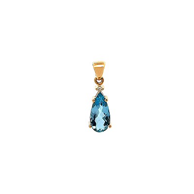 Pingente de Água Marinha e Ouro Amarelo 18K (P13224)