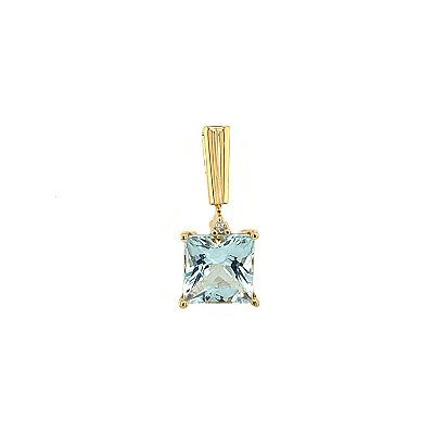 Pingente de Água Marinha e Ouro Amarelo 18K (P12880)