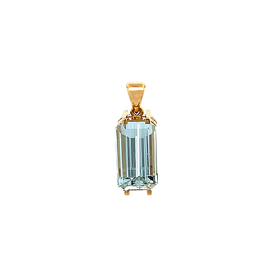 Pingente de Água Marinha e Ouro Amarelo 18K (P11756)