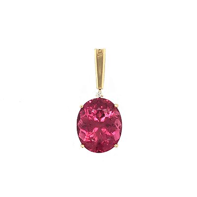 Pingente de Turmalina Rosa e Ouro Amarelo 18K (P13421n)