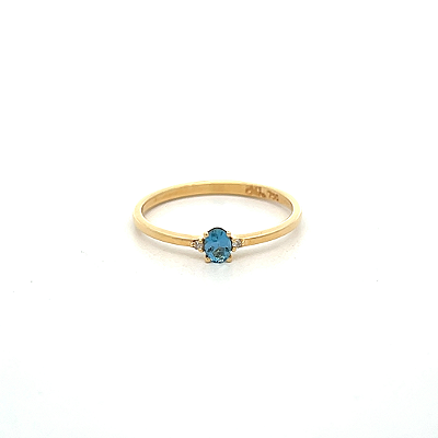 Anel de Água Marinha e Ouro Amarelo 18K (A14787)