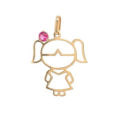 Pingente de Turmalina Rosa e Ouro Amarelo 18K  (PLTTR05Y)