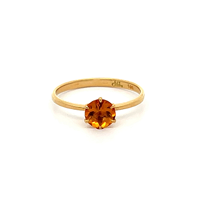 Anel aparador de Aliança com Citrino e Ouro Amarelo 18K (A13618)