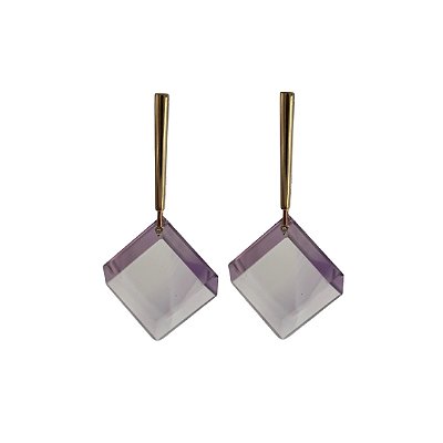 Brinco de Ametista e Ouro Amarelo 18k (B13985)
