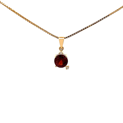 Pingente de Granada e Ouro Amarelo 18K (PLTGR07Y)