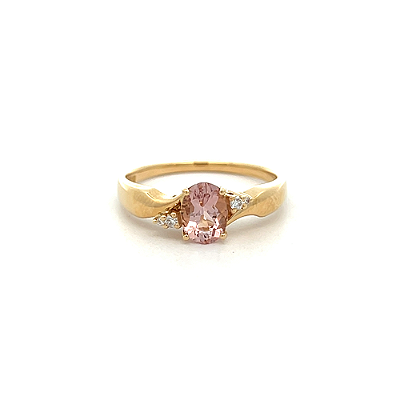 Anel de Morganita em ouro amarelo 18K (A14288)