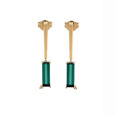 Brinco de Turmalina e Ouro Amarelo 18K (B14432)