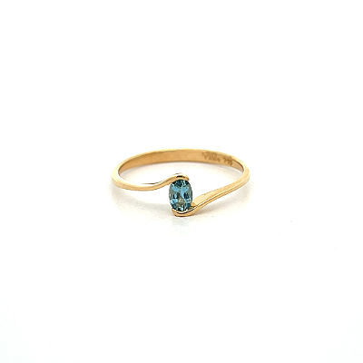 Anel de Água Marinha e Ouro Amarelo 18K (PLTAM39Y)