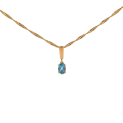 Pingente de Água Marinha e Ouro Amarelo 18K (P14788)