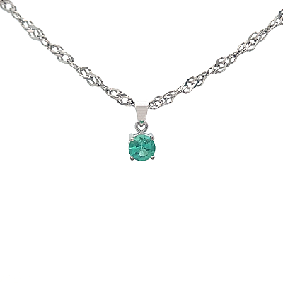 Pingente de Esmeralda e Ouro Branco 18k (P14840)
