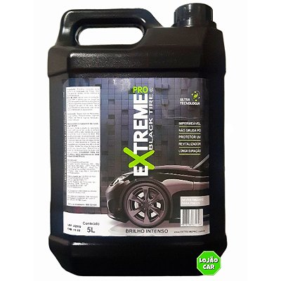 Pretinho Pneu Black Tire Galão 5 Litros Não sai Com Água - Efeito Permanente