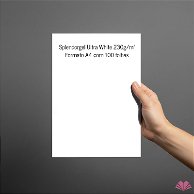 Papel Splendorgel A4 Ultra White 230g/m² - Pacote com 100 folhas