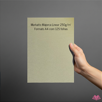 Papel Markatto Majorca Linear A4 250g/m² - Pacote com 125 folhas