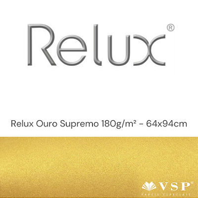 Papel Relux Ouro Supremo 180g/m² Tamanho 64x94cm - Pacote com 10 folhas