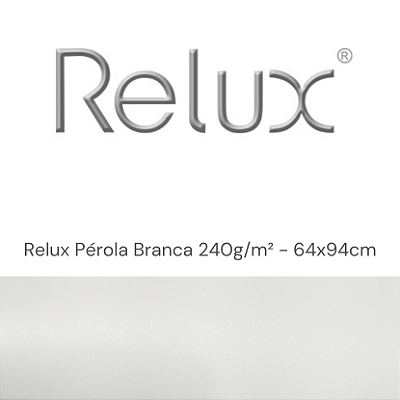 Papel Relux Pérola Branca 240g/m² Tamanho 64x94cm - Pacote com 10 folhas
