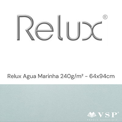 Papel Relux Agua Marinha 240g/m² Tamanho 64x94cm - Pacote com 10 folhas