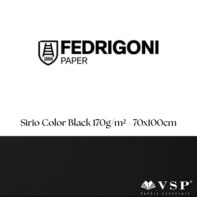 Papel Sirio Color Black 170g/m² Tamanho 70x100cm - Pacote com 50 folhas