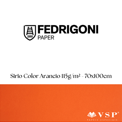 Papel Sirio Color Arancio 115g/m² Tamanho 70x100cm - Pacote com 50 folhas