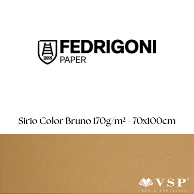 Papel Sirio Color Bruno 170g/m² Tamanho 70x100cm - Pacote com 50 folhas