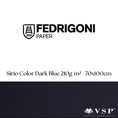 Papel Sirio Color Dark Blue 210g/m² Tamanho 70x100cm - Pacote com 25 folhas