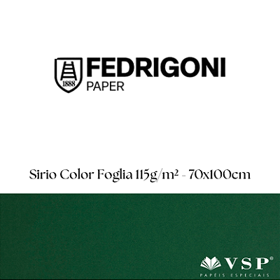 Papel Sirio Color Foglia 115g/m² Tamanho 70x100cm - Pacote com 50 folhas