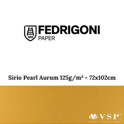Papel Sirio Pearl Aurum 125g/m² Tamanho 72x102cm - Pacote com 50 folhas