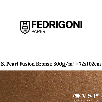 Papel Sirio Pearl Fusion Bronze 300g/m² Tamanho 72x102cm - Pacote com 25 folhas