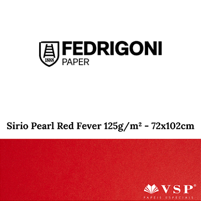 Papel Sirio Pearl Red Fever 125g/m² Tamanho 72x102cm - Pacote com 50 folhas
