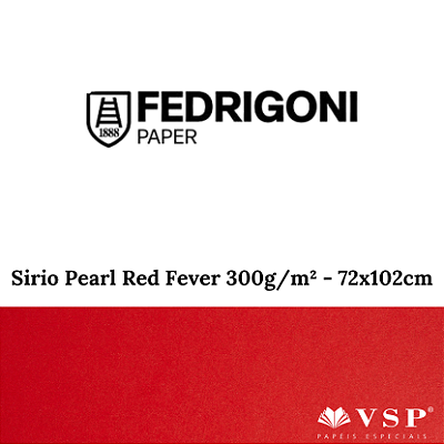 Papel Sirio Pearl Red Fever 300g/m² Tamanho 72x102cm - Pacote com 25 folhas