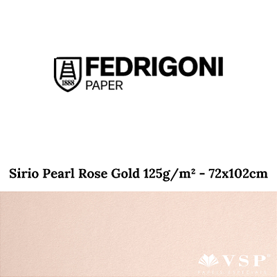 Papel Sirio Pearl Rose Gold 125g/m² Tamanho 72x102cm - Pacote com 50 folhas