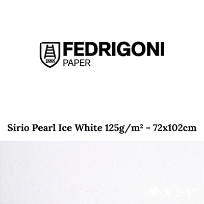 Papel Sirio Pearl Ice White 125g/m² Tamanho 72x102cm - Pacote com 50 folhas