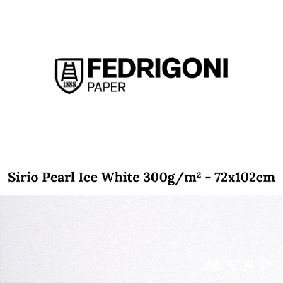 Papel Sirio Pearl Ice White 300g/m² Tamanho 72x102cm - Pacote com 25 folhas